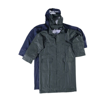 Cappotto SOCIM professionale impermeabile Poliuretano 300 gr con cappuccio richiudibile nel collo e due tasche laterali.